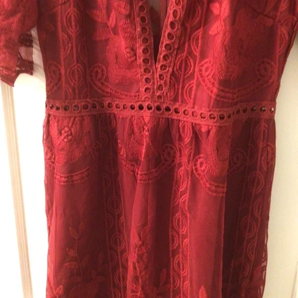 2xHP💝Merlot Lace Maxi Dress/Romper sz medium - Picture 10 of 16
